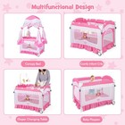 4-in-1 Portable Baby Playpen W  Bassinet canopy