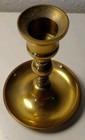 Vintage Solid Brass Candlestick Holder 5    Heavy Classic Design Japan