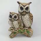 Vintage 1960s Norleans Ceramic Owl Figurine With Original Made In Japan Sticker