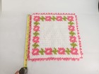 Vintage Floral Granny Square Rose Flower Crochet Knit Afghan Throw Blanket Cotta