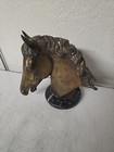 Bronze Horse Head Sculpture On Marble Base Rare