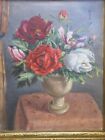 Exceptional Antique C1920s Chinese Or Japanese Signed Oil Painting Framed Floral