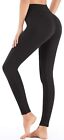 Womens Ultra Stretch Cotton High Waisted Leggings Long Workout Yoga Pant Fitness