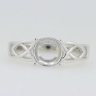 Sterling Silver Semi Mount Ring Setting Round Rd 8x8mm Celtic Knot