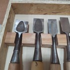 Japanese Oire Nomi Chisel Set 10pc Maker Stamped Woodworking W  Wood Case Used
