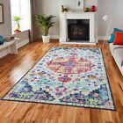 Mandala Area Rug - Machine Washable  Stain Resistant  Colorful Design
