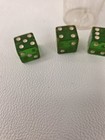 Lot Of 4 Vintage Apple Green Dice Transparent Old Set Plastic White Dots
