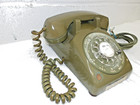 Vintage  Itt Kellogg Model 500 1960 s Green Rotary Desk Telephone
