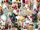  776 - 100  Pcs Vintage Floral Scrapbook Junk Journal Kit   Lot - Real Ephemera