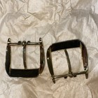 2 Lot Nos Vintage Replacement Buckle Fits 1 5    Belt Brass Gold Made In Usa