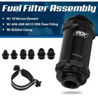 Pqy An6 An8 An10 Inline Fuel Filter E85 - 10 Micron  Black 