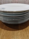 Vintage Lot Of 8 Noritake Fine China Simone 6407 Dinner Plate 10 1 2  Blue 