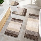 Bathroom Rugs Sets 4 Pcs Bath Mats With Toilet Lid Cover   U-shaped Contour Rug