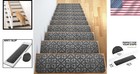 Non Slip Carpet Stair Treads Set Of 13 - Grey 8  X 30 