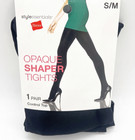 Hanes Black Opaque Shaper Control Top Tights Pantyhose Size S m