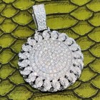 925 Sterling Silver Men s 3ct Round Cut Real Moissanite Cuban Medallion Pendant