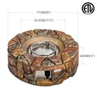 28  Propane Gas Fire Pit Outdoor 40 000 Btu Stone Finish Lava Rocks Cover Brown