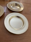  3  Communion Trays  4  Bread Plates Goldtone Artistic Remembrance Ware Glossy