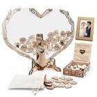 Rustic Wooden Wedding Guest Book Alternative  Heart Shaped Acrylic Keepsake 