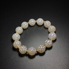 Vintage Tibetan Dzi Beads Old Agate Sky Starry Totem Amulet Bracelet White 14mm