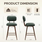 26    Swivel Bar Stools Set Of 2  Mid Century Pu Leather Counter Height Bar Chairs