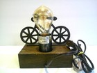 Bicycle Table Lamp Cast Old Iron Bike Wood Base Edison Light Bulb Vintage Look
