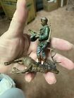 Antique Austrian Cold Painted Bronze Deer Stalker Hunter Dead Stag Rifle Bergman