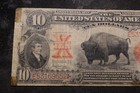 1901 Vg Fine  10 00 Us Red Seal Buffalo Legal Tender Note Ncx