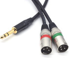 10ft 6 35mm  1 4inch  Trs Male Plug To 2 Dual Xlr Male Stereo Unbalanced Y Split