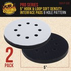 2 Dura-gold 5  X 10mm Soft Density Interface Pads  Hook   Loop  8 Hole Pattern