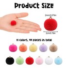 44pcs Pom Poms Keychain Charms  Fluffy Faux Fur Puff Balls  Soft Pompom Penda   