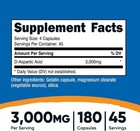 Nutricost D-aspartic Acid  daa  Capsules 3000mg Per Serving  180 Capsules  - Non