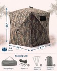 360   See Through Ground Blind Pop-up Deer Hunting Blind For 2-3 Person With Bag