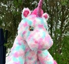 Colorful Sparkle Sequin Horn Pink Unicorn Large 24  Plush Stuffed Animal Toy