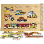 Vtg Fisher Price Wooden Puzzle 508 Vehicles 8  X 11 5  Made In Holland