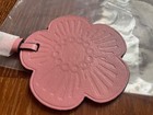 New Rare Coach Pink Leather 3    Flower Bag Charm Hang Tag Rose Daisy Key Fob