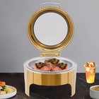 Gold Round Chafing Dishes  Stainless Steel Chafers And Buffet Warmers Sets