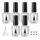 6pcs Empty Nail Polish Bottles With Brush  Refillable Glass Vials For Diy Nail A