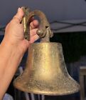 Antique Nautical Solid Brass Bell Large Wall Mount 8  Naval  Marine Sns0223