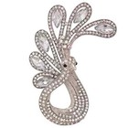 Peacock Brooch Pin Silver Rhinestone Crystal Brooch Pin Gift For Mom Wedding Pin