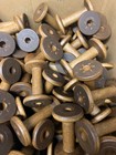 5 Silk Spools Bobbins Wood Factory Reclaimed Industrial Quills Wooden Textile