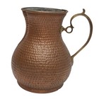 Antique Hand Hammered Copper Chocolate Pot Pitcher Brass Handle 9  Tall
