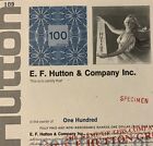 E  F  Hutton Stock Certificate Specimen With Original Company Name- Rare  Vf