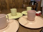 Vintage Gothamware Plastic Divided Dinnerware Plates And Cups Mid Century