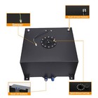 15 Gallon Aluminum Fuel Cell Gas Tank W  Cap level Sender nylon Fuel Line Kit