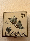 Vintage Enamel Brass Pill Box Butterfly Mini 1  Hinged