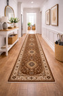 Brown Classic Floral Vintage Style 3x12 Machine-made Runner Rug Oriental Carpet