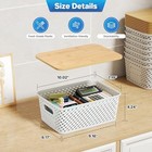 S Plastic Storage Bins With Bamboo Lids - Stackable Storage 8 Pack Cream White