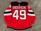 2018 Joey Anderson New Jersey Devils Brodeur Night Game Used Worn Hockey Jersey