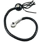 36  Leather Motorcycle Get Back Whip For Handlebar Biker Whip With Pool Ball